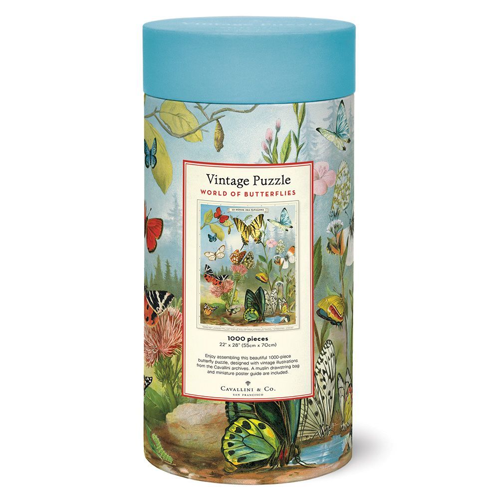 Puzzle Vintage World of Butterflies 1000 Peças (55X70cm)