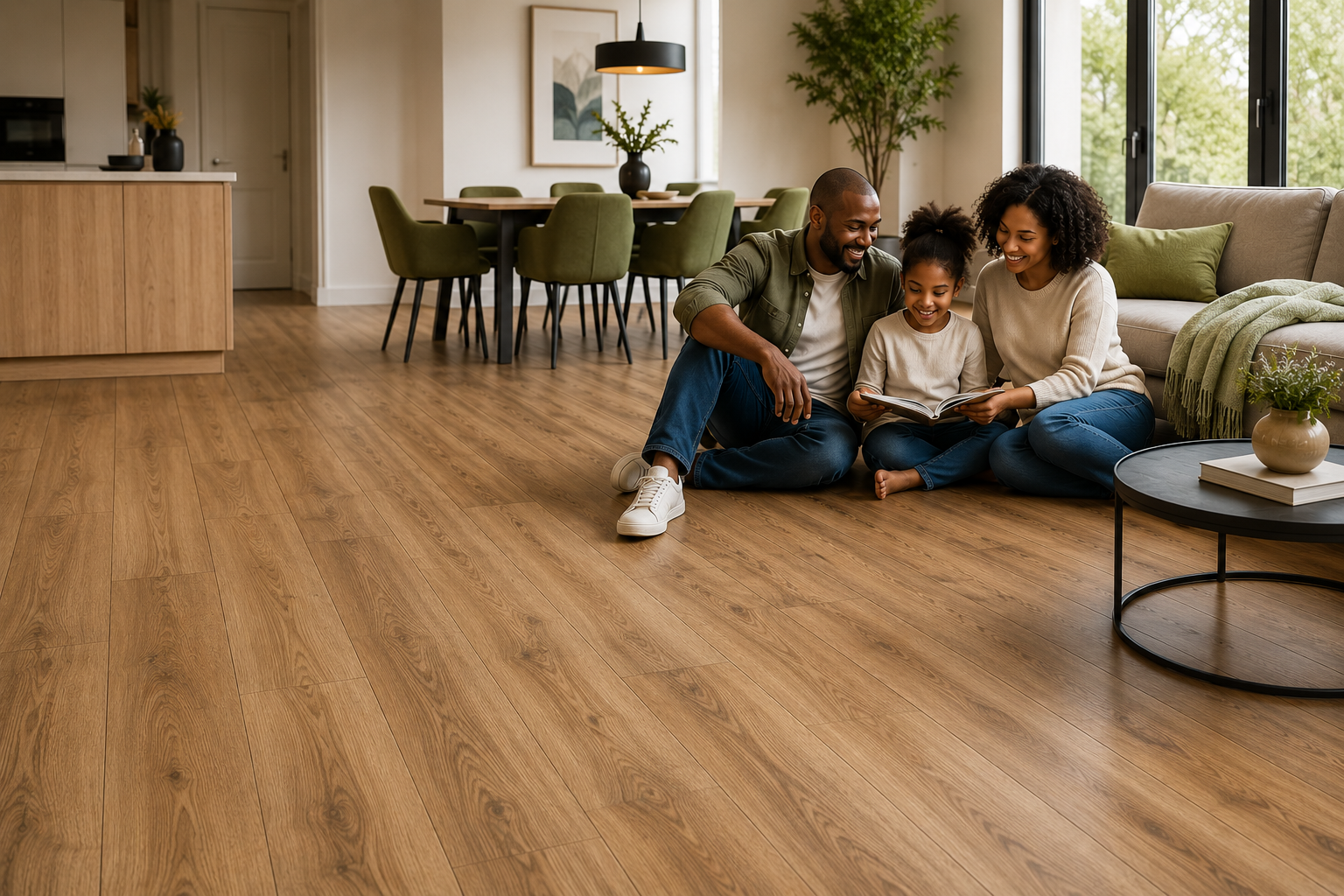 Modern home interior featuring stylish laminate flooring installed by Picasso Laminate Flooring i