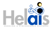 A logo for helais enabling a synchronous response
