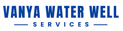 A blue logo for vanya water well services