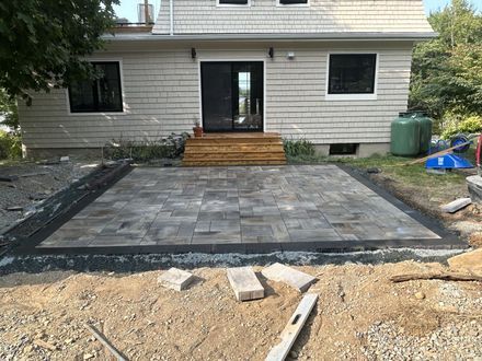 patio recently build in a backyard
