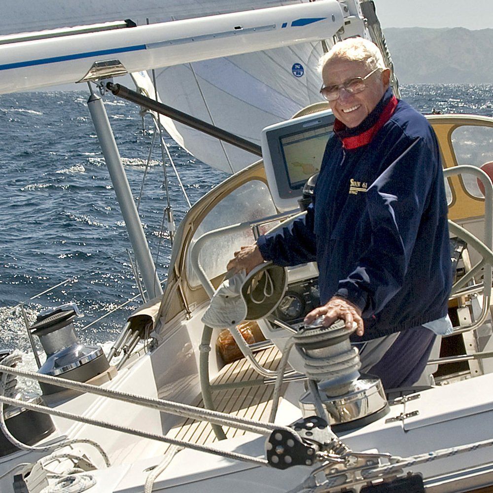image of a sailboat captain at sea