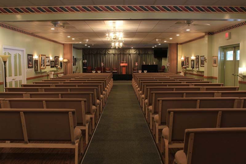 Interior and exterior photos of Cheatham County Funeral Home