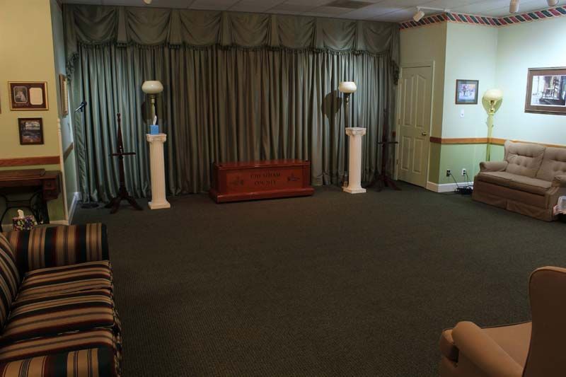 Interior and exterior photos of Cheatham County Funeral Home