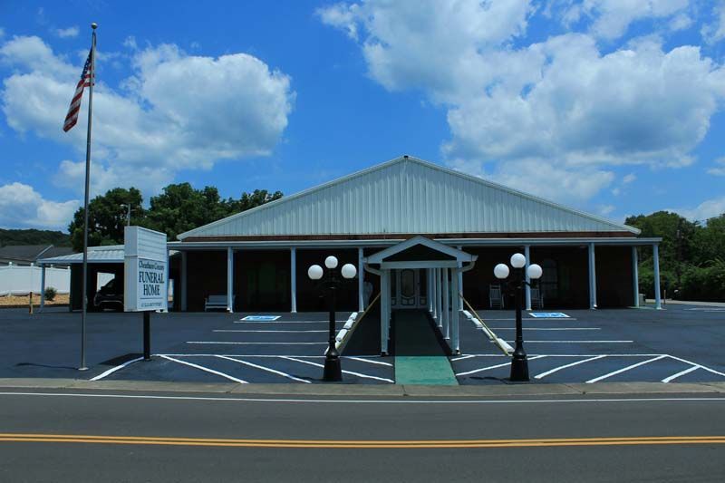 Interior and exterior photos of Cheatham County Funeral Home