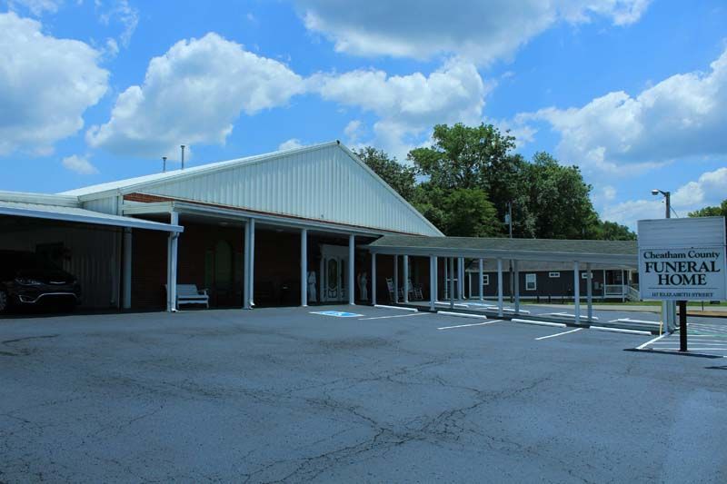 Interior and exterior photos of Cheatham County Funeral Home
