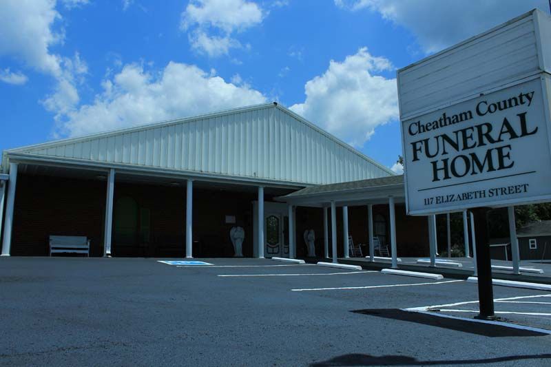 Interior and exterior photos of Cheatham County Funeral Home
