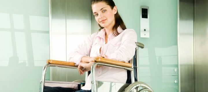 A woman sitting in a wheelchair