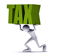 graphic of a person lifting tax