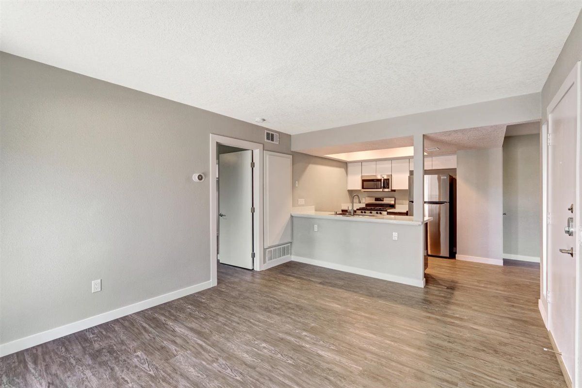 The James living room and kitchen counter