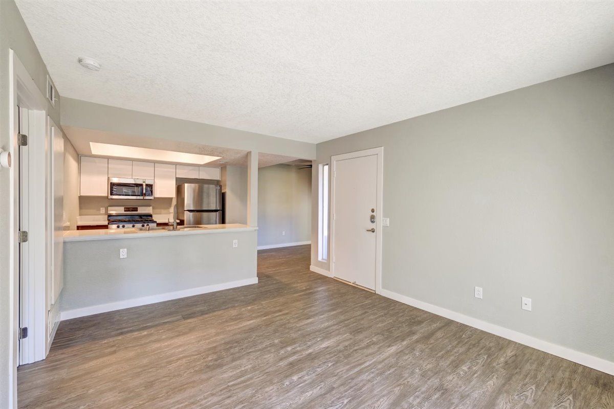 The James living room and kitchen