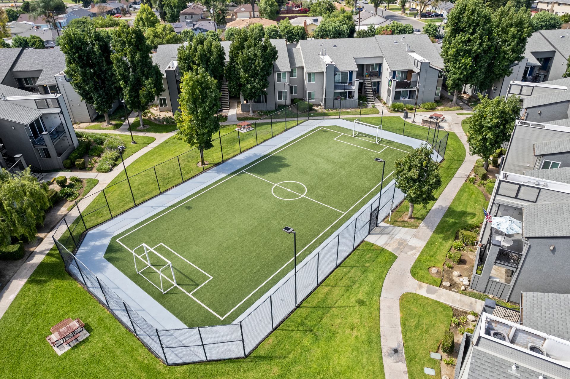 The James soccer field from above