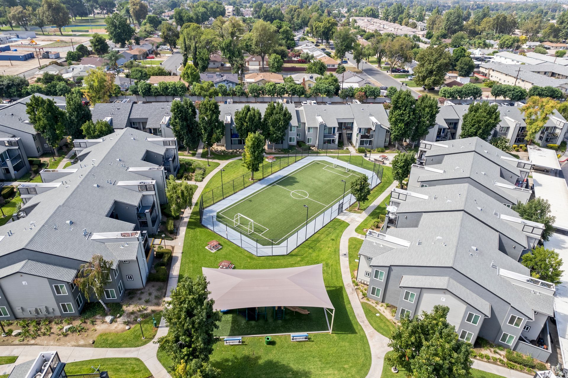 The James soccer field from above