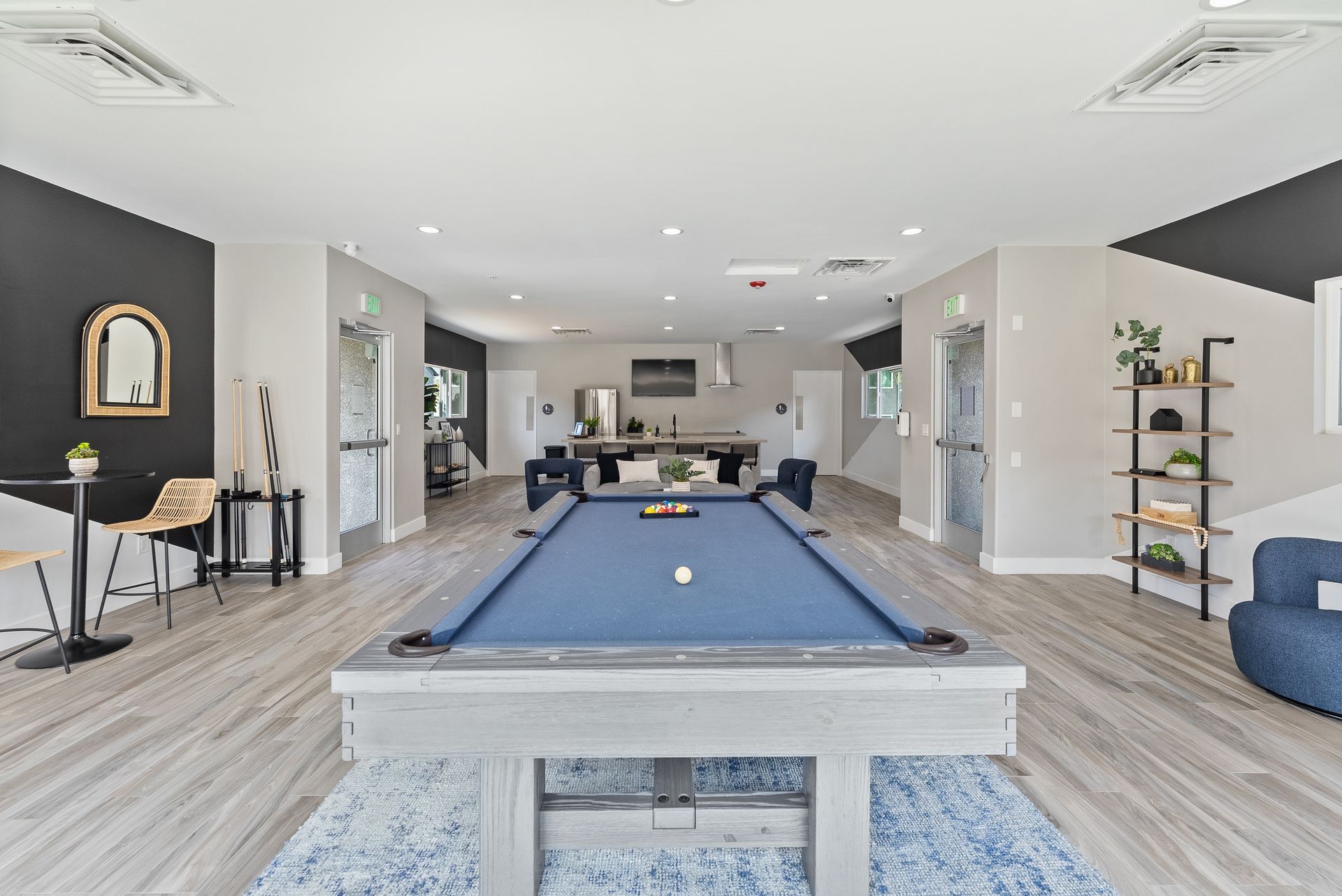 The James clubhouse pool table up close