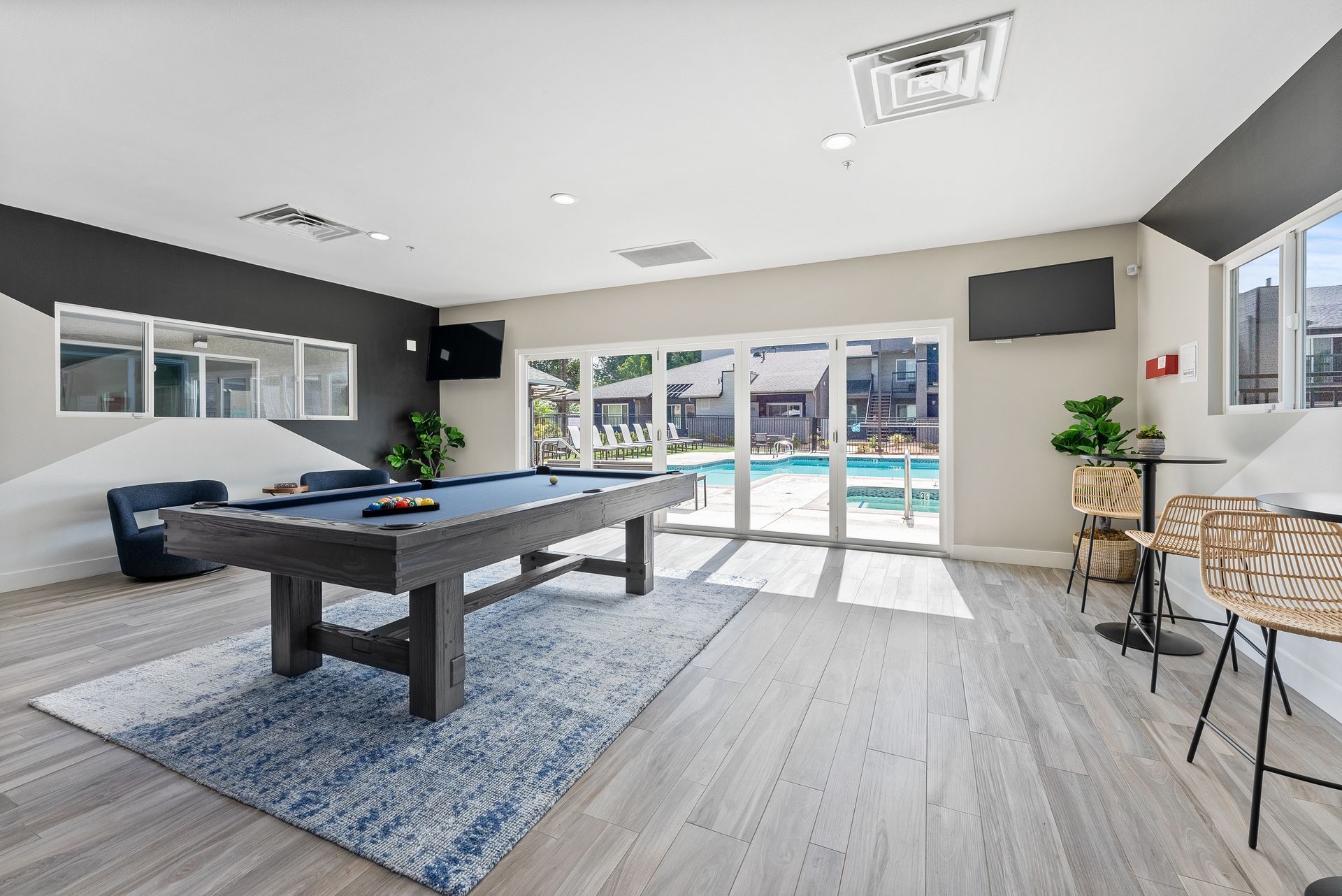 The James clubhouse pool table