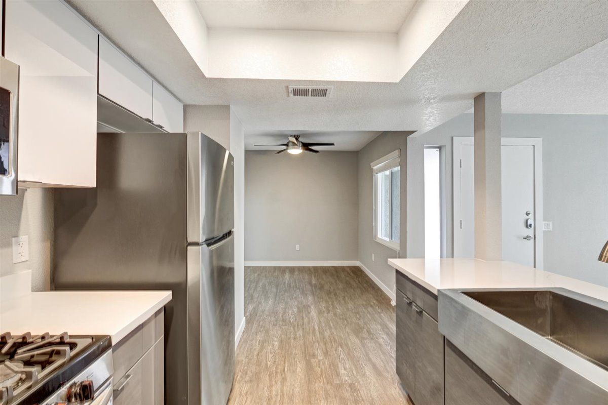 The James kitchen to dining view