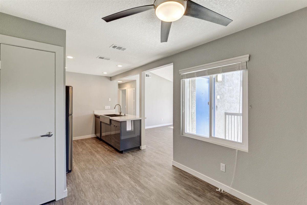 The James dining to kitchen view