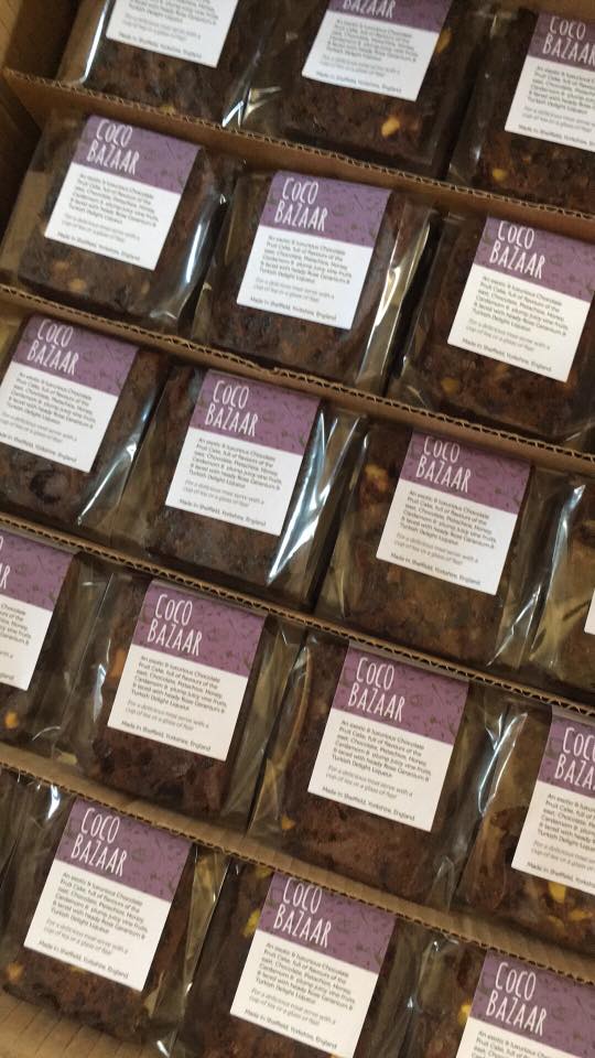 A number of fruit cake labels shown on the products