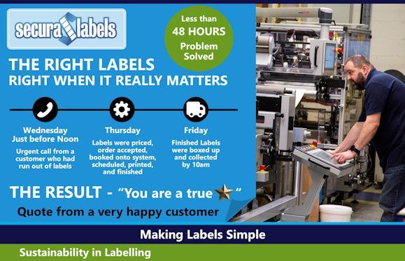 Image highlighting the journey of one recent customer who needed labels in double quick time.
