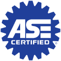 ASE Certified blue gear logo with white lettering | Mears Automotive