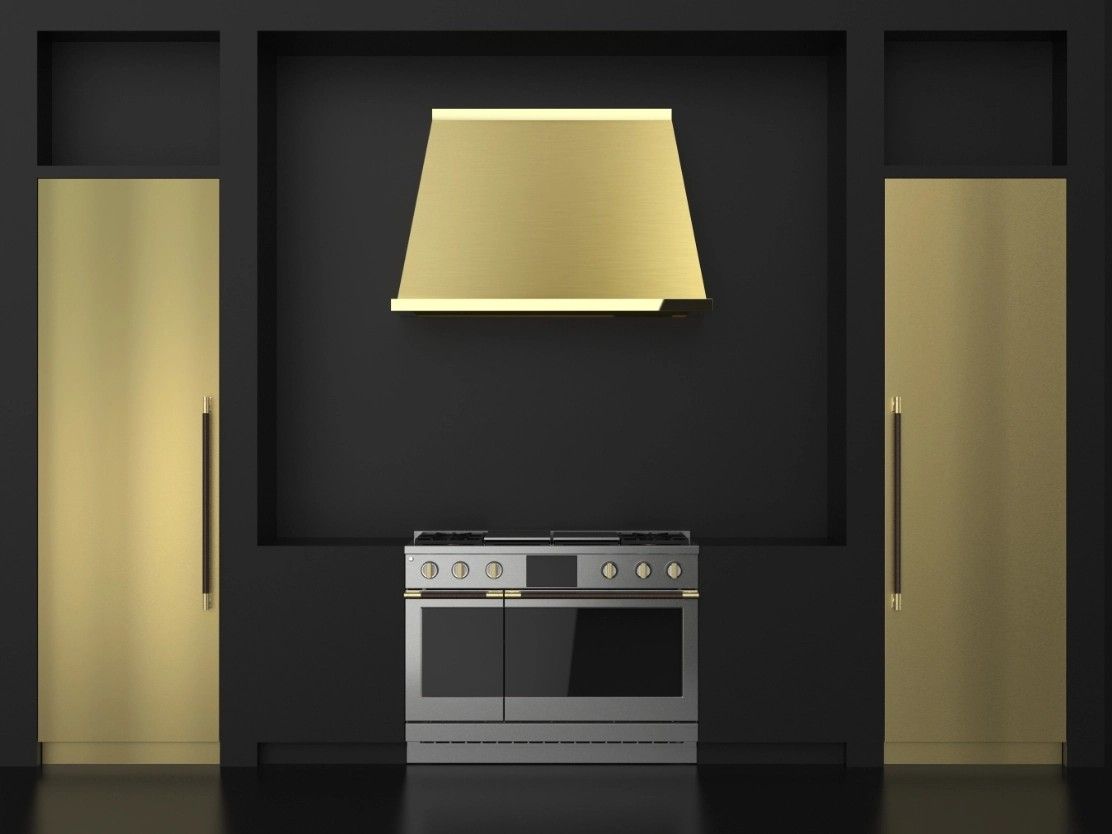 monogram brass designer collection stove and hood