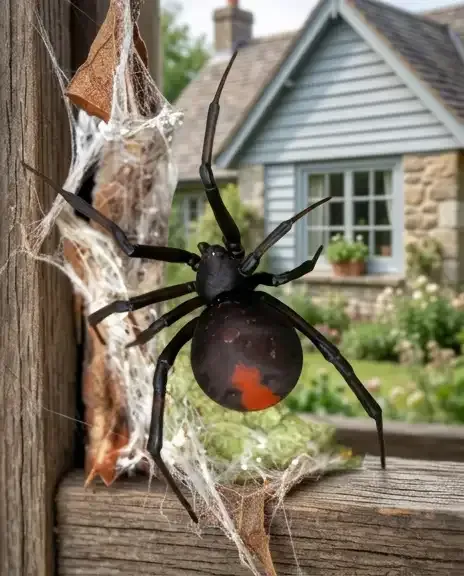 enter a house & spiders are messy needing spraying