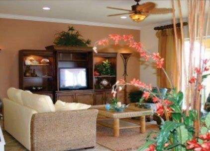 Rustic Style Living Room – Fort Meyers, FL – Wallpaper World Interiors