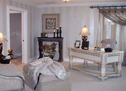 Elegant White Themed Room – Fort Meyers, FL – Wallpaper World Interiors