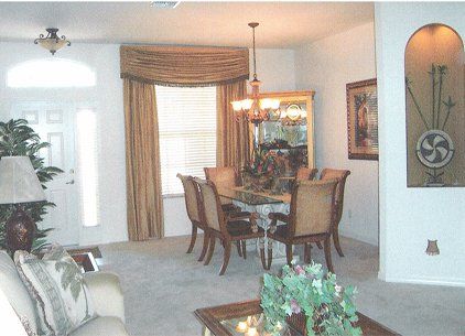 Spacious Living Room with Dining Area Extension – Fort Meyers, FL – Wallpaper World Interiors