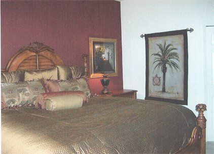 Sophisticated Red Bedroom – Fort Meyers, FL – Wallpaper World Interiors