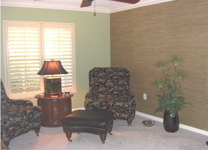 Room Decorated with Brown Leather Furniture – Fort Meyers, FL – Wallpaper World Interiors