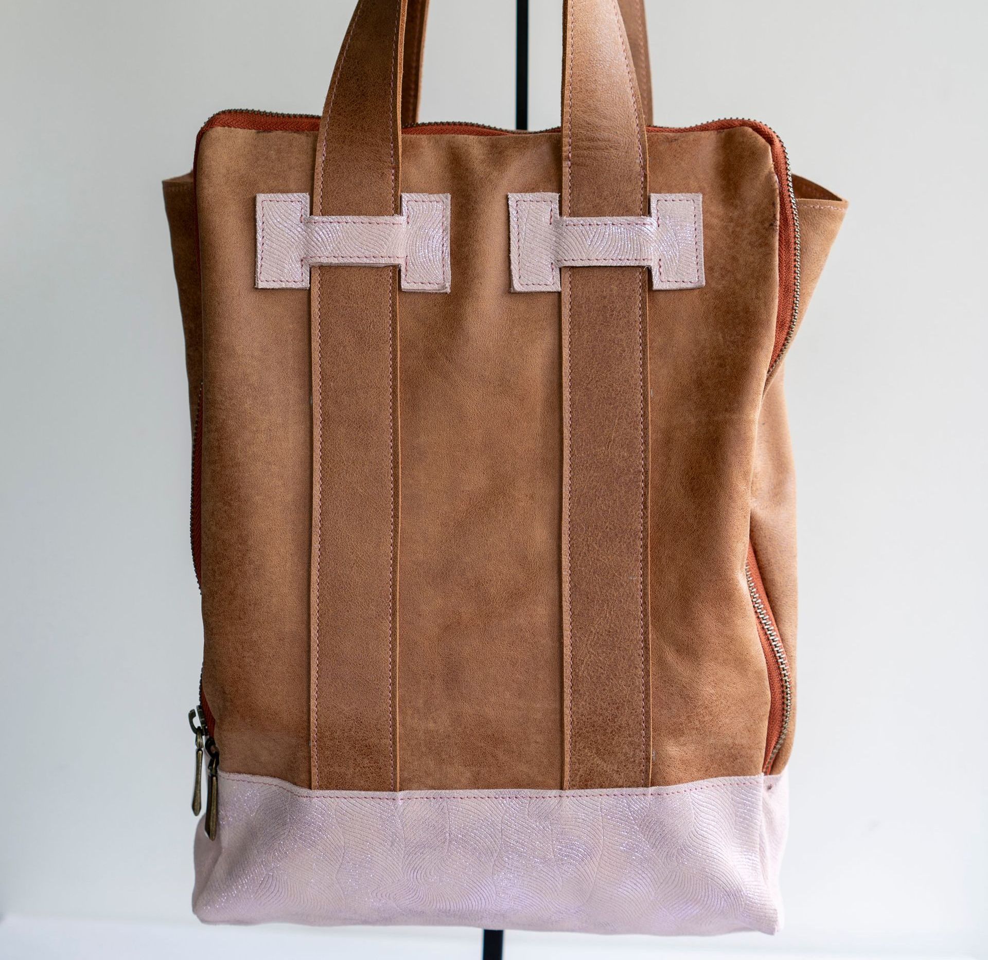 Shopper Anna bruin/roze