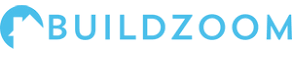A blue and white logo for buildzoom on a white background.