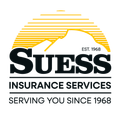 Logo for Suess Insurance Services, featuring a stylized yellow mountain icon and the text 