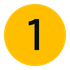 A black number one centered on a yellow circle background.