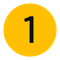 A black number one centered on a solid yellow circle.