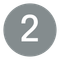 The number 2 in white, centered inside a solid grey circle.