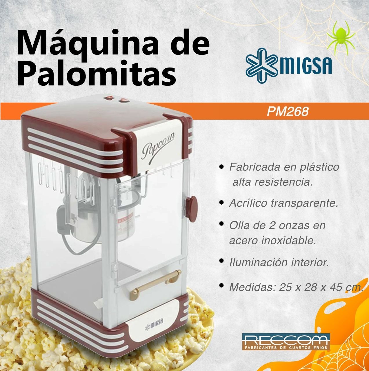 Maquina de palomitas pm268 is a popcorn machine