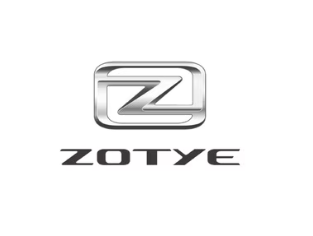 Logotipo de Zotye: letra Z plateada dentro de un marco rectangular plateado, con la palabra ZOTYE debajo en gris.