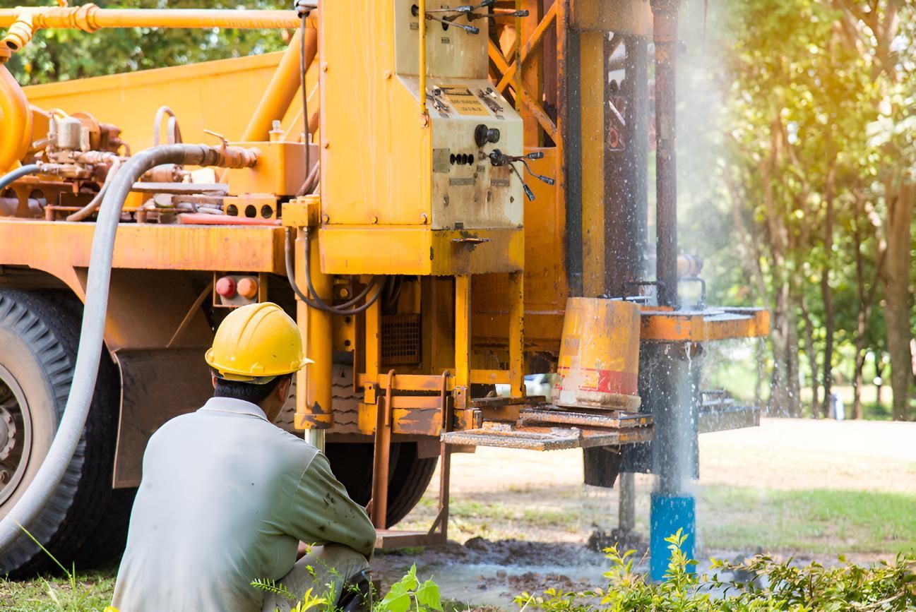 Man is Sitting in Front of a Yellow Truck — Precious Drop Water in Mullumbimby, NSW