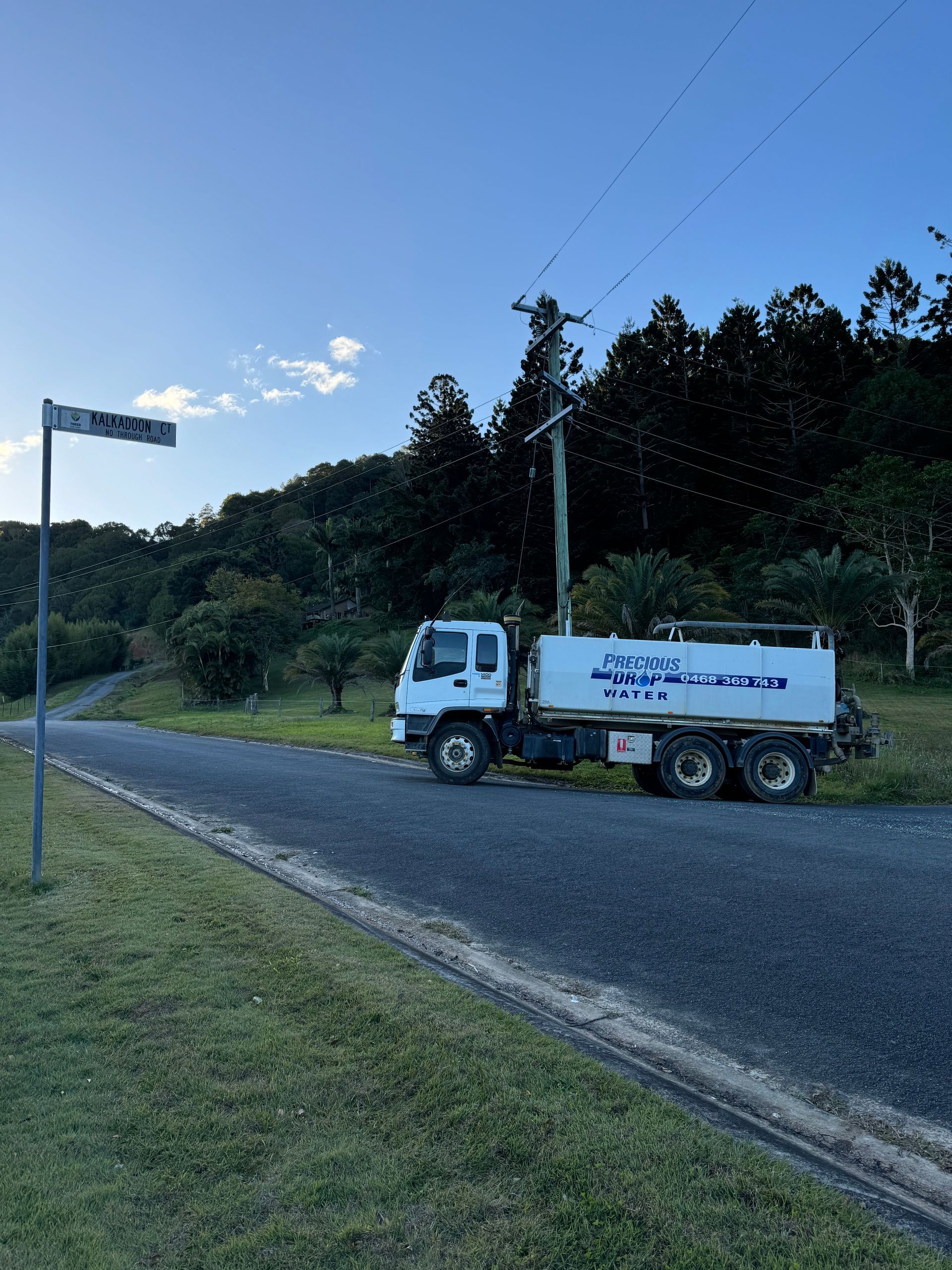 White Truck That Says Precious Drop Water — Precious Drop Water in Stokers Siding, NSW