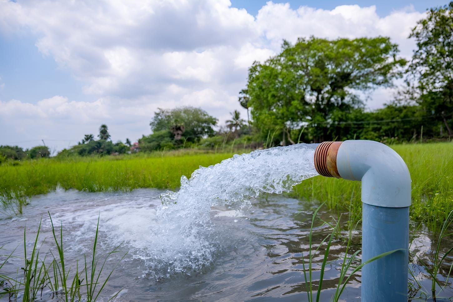 Pipe is Pumping Water Into a Field — Precious Drop Water in Tweed Heads, NSW