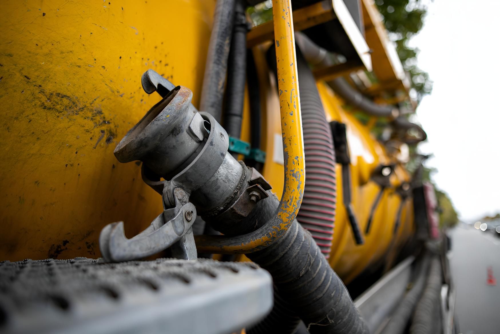 Close Up of a Hose Attached to a Yellow Truck — Precious Drop Water in Piggabeen, NSW