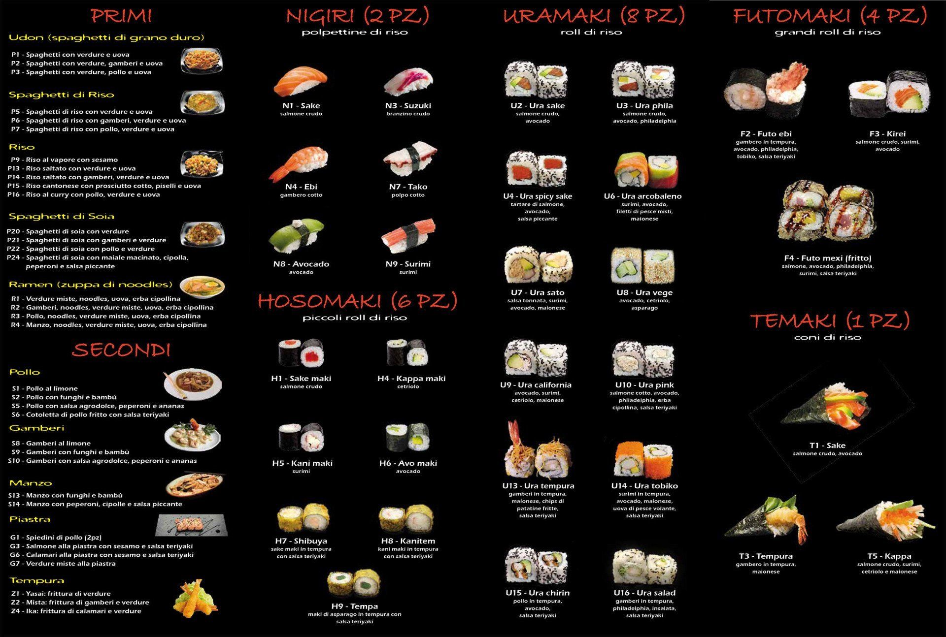 menu Koi Sushi all you can eat