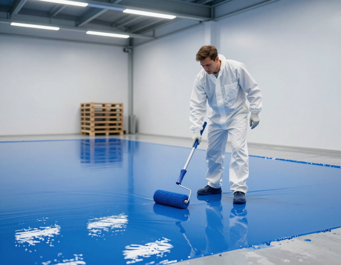 Aplicación de piso epóxico industrial