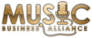 a gold logo for the music business alliance