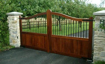 Attractive timber entrance gates