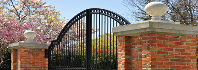 Large steel gates for a driveway