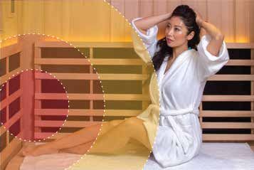 Photo of a comfortable woman in an infrared sauna
