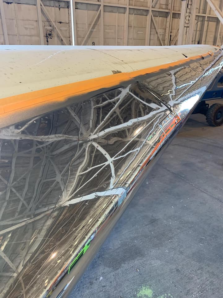 cracking airplane paint